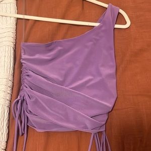 Purple off-shoulder top